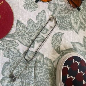 AEO Antiqued Silver & Black Teardrop Double Layer Choker Necklace